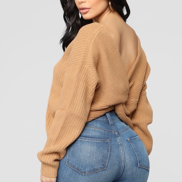 Falls Favorite Girl Sweater II - Camel - Picture 2 of 4